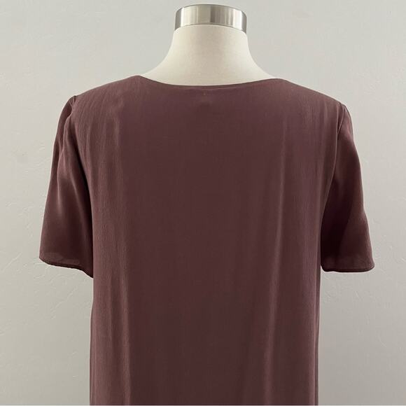 Aritzia Wilfred Free Teigen Crepe Mini Dress Casual Minimalist Mauve Brown Small - Picture 10 of 11